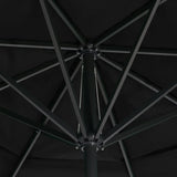 Parasoll med aluminiumsstang 600 cm svart
