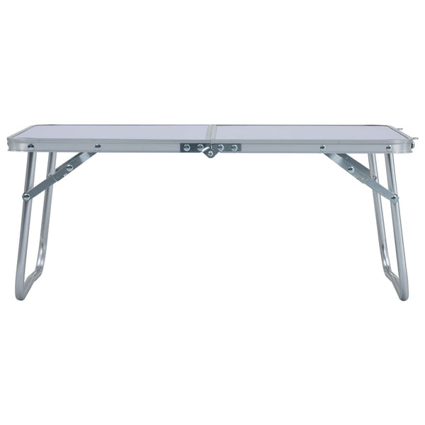 Sammenleggbart campingbord hvit aluminium 60x40 cm