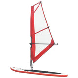 Oppblåsbart padlebrettsett med seil rød og hvit