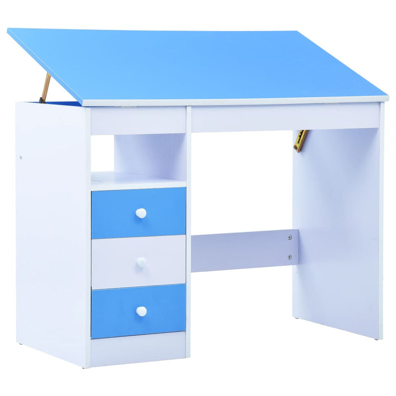 Tegnebord for barn vippbart blå og hvit