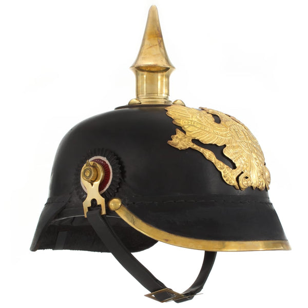 Tysk prøyssisk hjelm antikk replika LARP svart stål