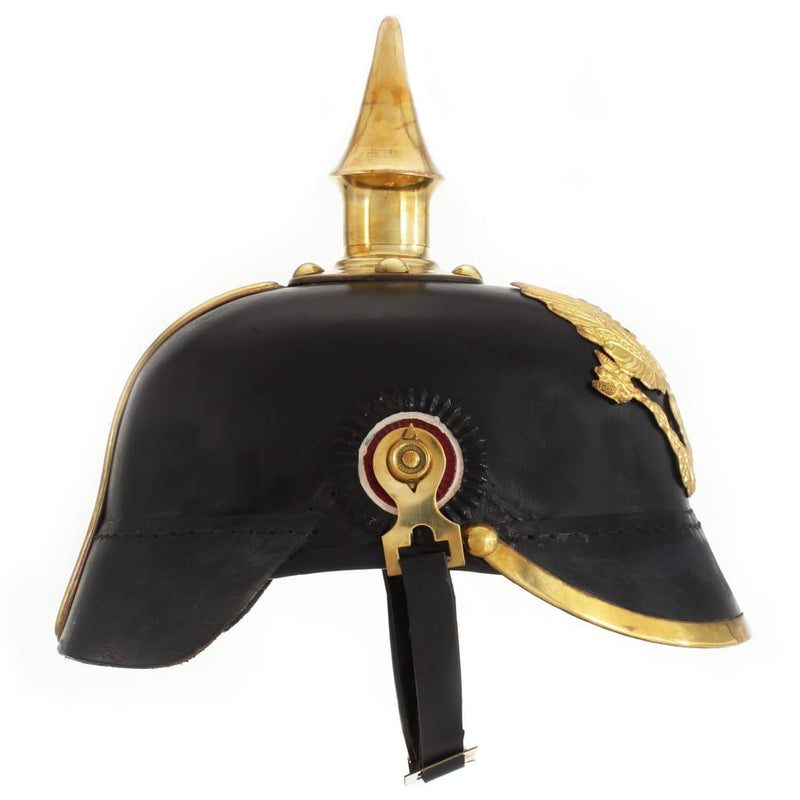 Tysk prøyssisk hjelm antikk replika LARP svart stål