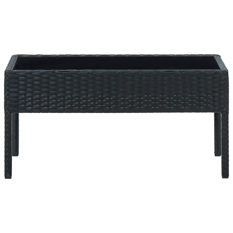 Hagebord svart 75x40x37 cm polyrotting
