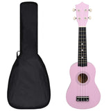 Sopran-ukulele sett med veske for barn rosa 21"