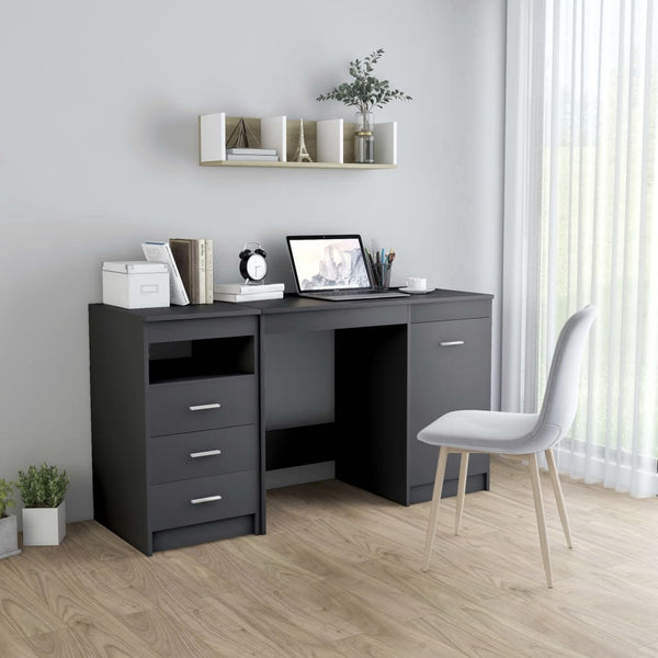 Skrivebord grå 140x50x76 cm sponplate