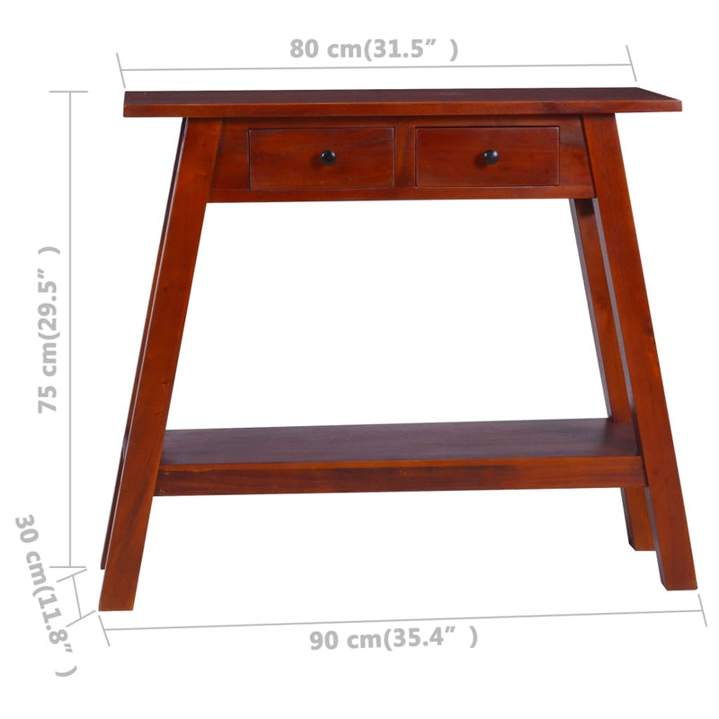 Konsollbord klassisk brun 90x30x75 cm heltre mahogni