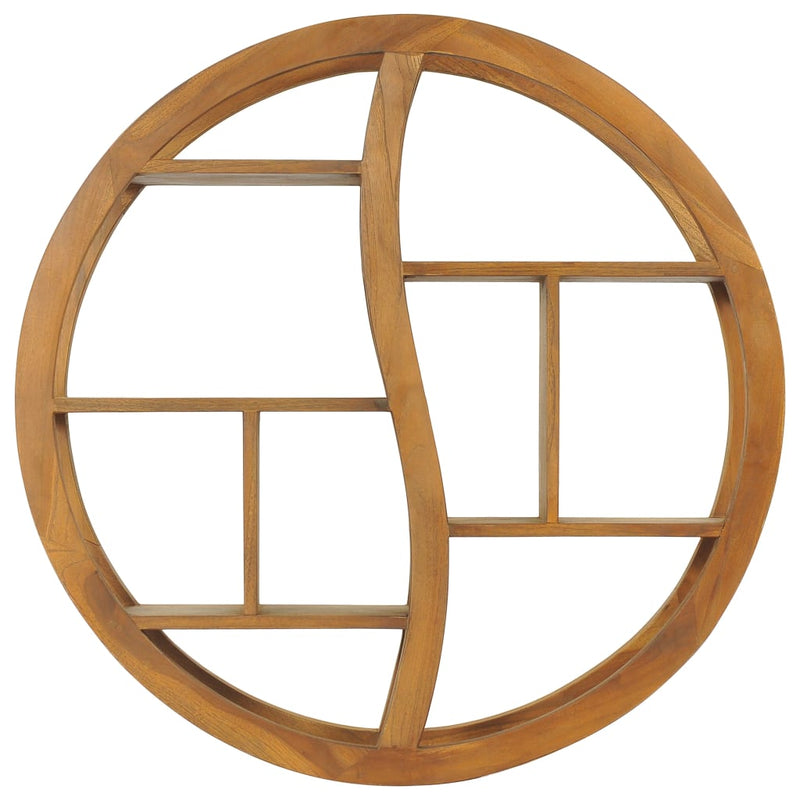 Vegghylle yin og yang 80x17,5x80 cm heltre teak