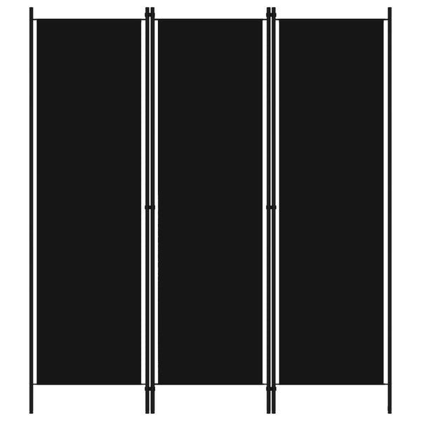 Romdeler 3 paneler svart 150x180 cm