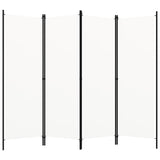Romdeler 4 paneler hvit 200x180 cm