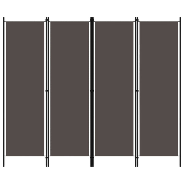 Romdeler 4 paneler antrasitt 200x180 cm
