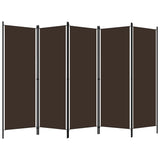 Romdeler med 5 paneler brun 250x180 cm