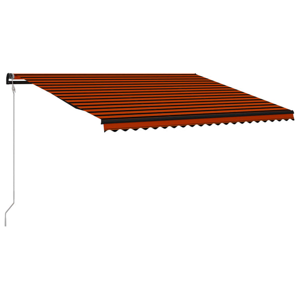 Uttrekkbar markise med vindsensor LED 500x300cm oransje og brun