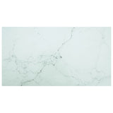 Bordplate hvit 120x65 cm 8 mm herdet glass med marmor design