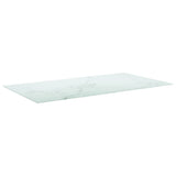 Bordplate hvit 120x65 cm 8 mm herdet glass med marmor design