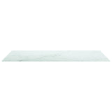 Bordplate hvit 120x65 cm 8 mm herdet glass med marmor design