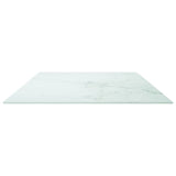 Bordplate hvit 120x65 cm 8 mm herdet glass med marmor design