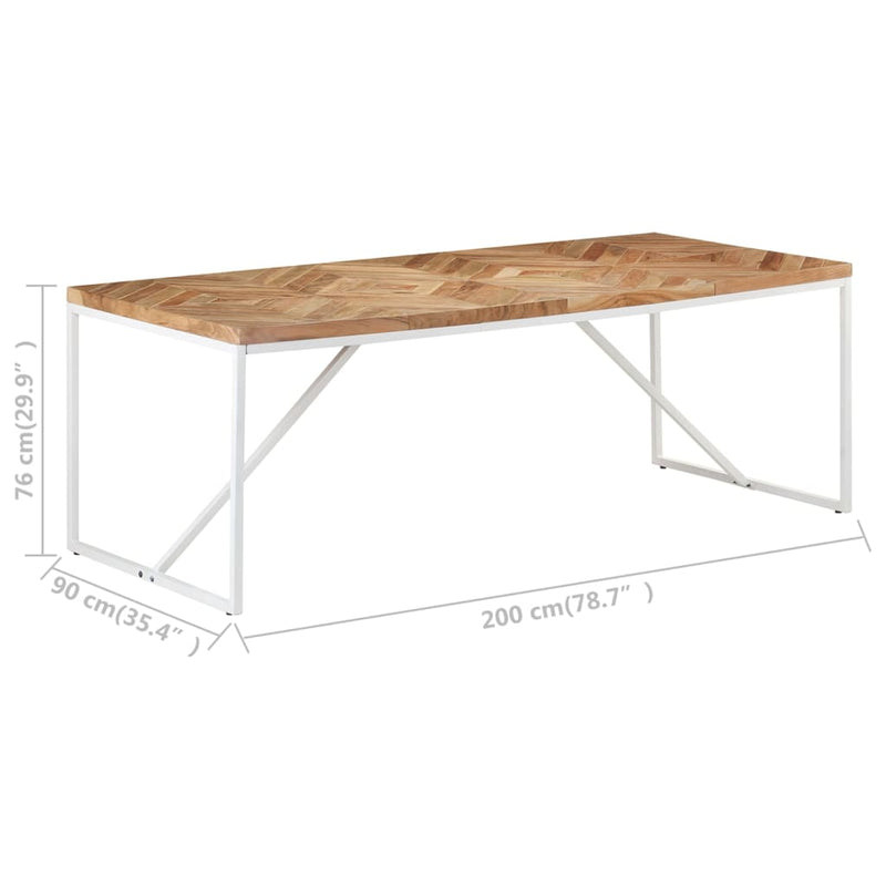 Spisebord 200x90x76 cm heltre akasie og mango