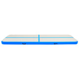 Oppblåsbar gymnastikkmatte med pumpe 800x100x15 cm PVC blå