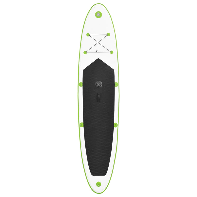 Oppblåsbart padlebrettsett med seil grønn og hvit