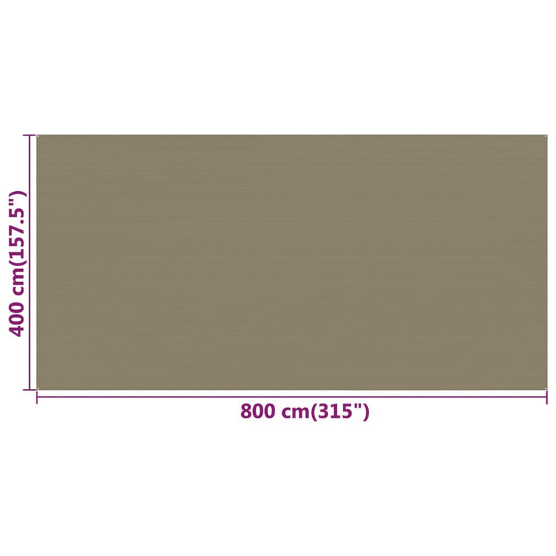 Teltteppe gråbrun 400x800 cm HDPE
