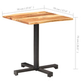 Bistrobord med naturlige kanter 70x70x75 cm heltre akasie