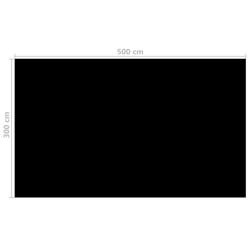 Bassengtrekk rektangulært 500x300 cm PE svart