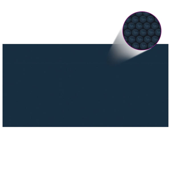 Flytende solarduk til basseng PE 400x200 cm svart og blå