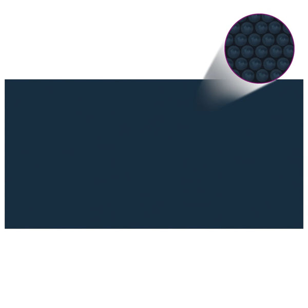 Flytende solarduk til basseng PE 600x300 cm svart og blå