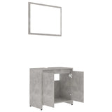 Baderomsmøbler 3 deler betonggrå sponplate