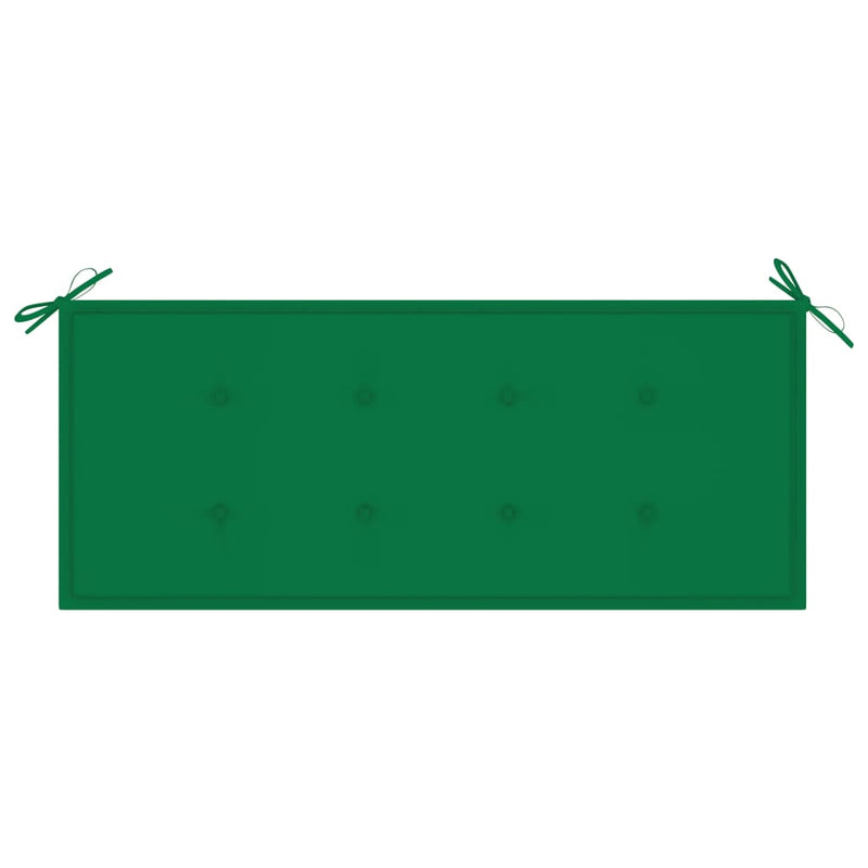 Batavia benk med grønn pute 120 cm heltre teak