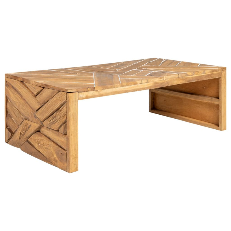 Salongbord heltre teak erosjon-design 110x35x38 cm