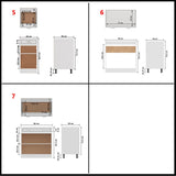 Kjøkkenskapsett 7 deler hvit konstruert tre