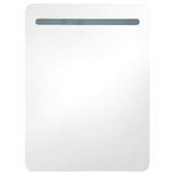 LED-speilskap til bad blank svart 60x11x80 cm