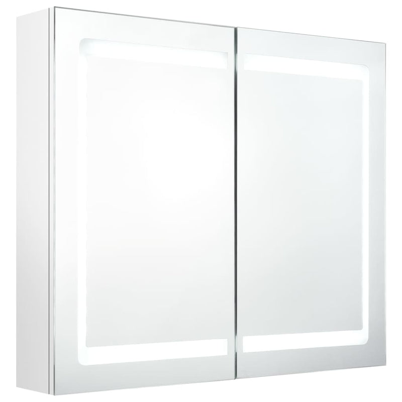 LED-speilskap til bad blank hvit 80x12x68 cm