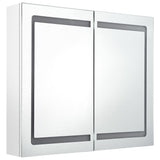 LED-speilskap til bad blank hvit 80x12x68 cm