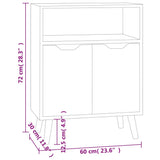 Skjenk hvit 60x30x72 cm konstruert tre