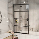 Leddet dusjdør ESG 80x140 cm svart