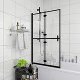 Leddet dusjdør ESG 120x140 cm svart