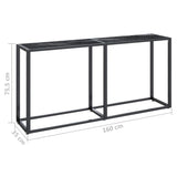 Konsollbord svart marmor 160x35x75,5 cm herdet glass
