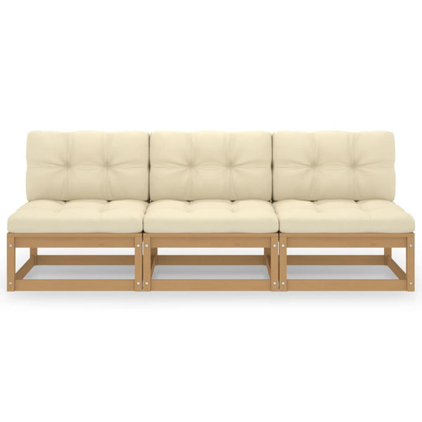 Sofa med puter 3-seters heltre furu