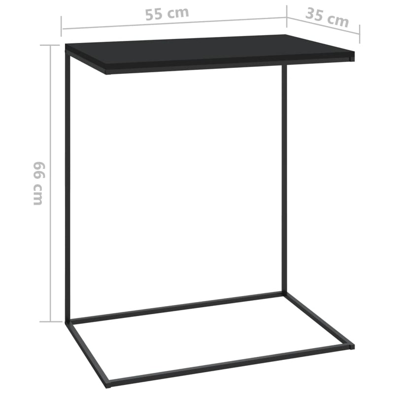 Sidebord svart 55x35x66 cm konstruert tre