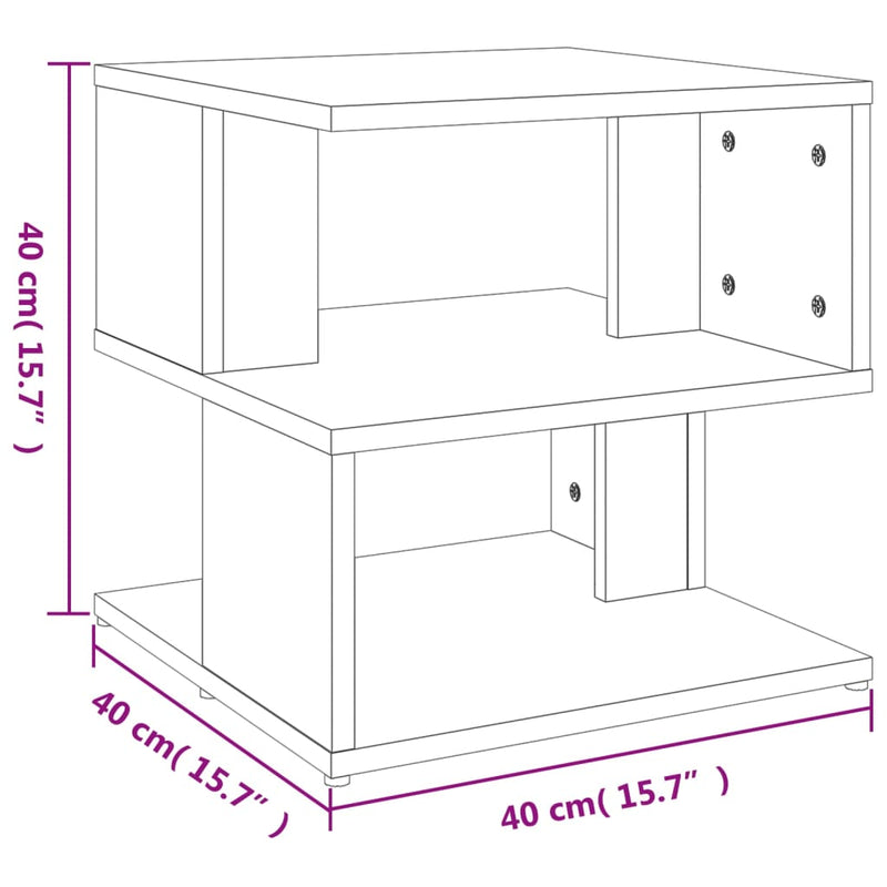 Sidebord sonoma eik 40x40x40 cm sponplate