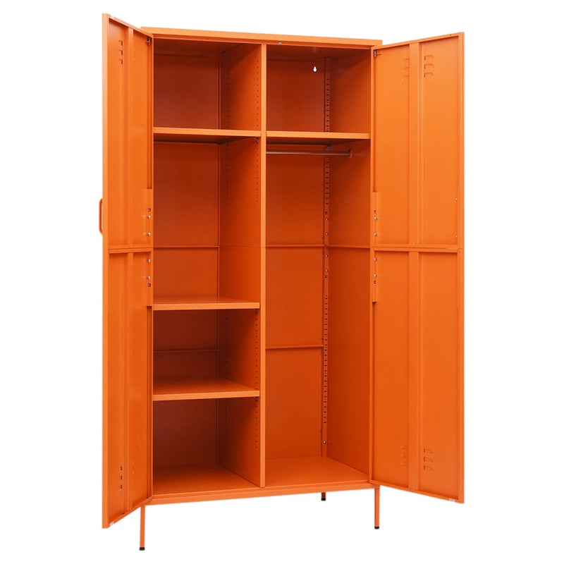 Garderobe oransje 90x50x180 cm stål