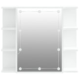 Speilskap med LED hvit 70x16,5x60 cm