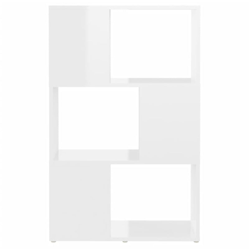 Bokhylle/Romdeler høyglans hvit 60x24x94 cm sponplate