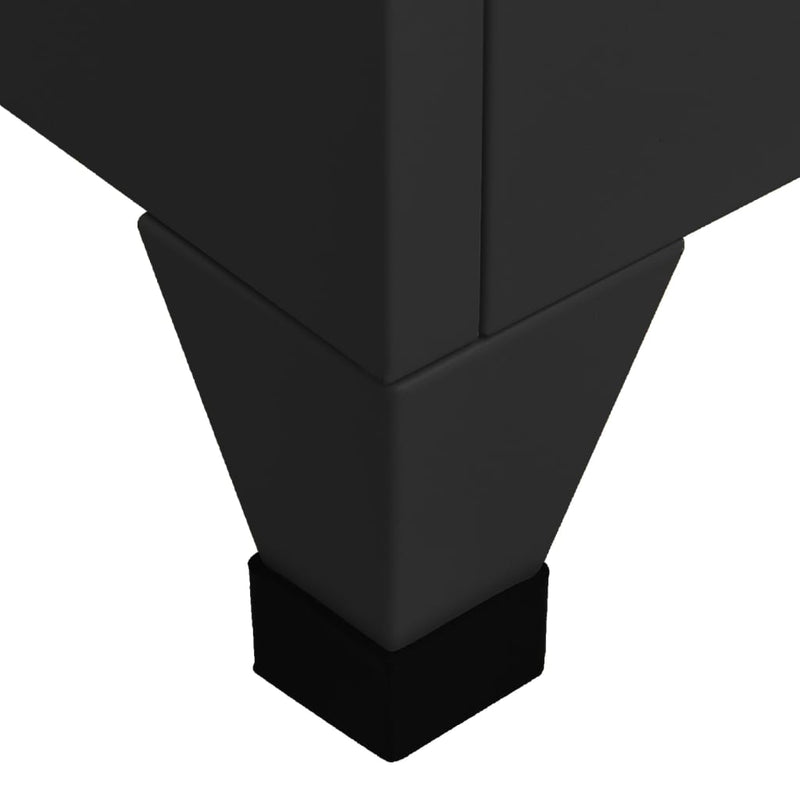 Arkivskap svart 38x40x180 cm stål