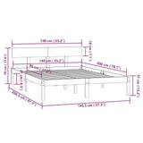 Sengeramme hvit heltre furu 140x200 cm