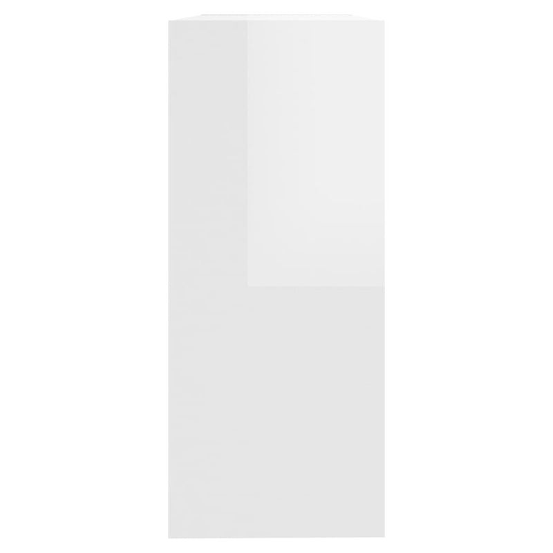 Bokhylle/romdeler høyglans hvit 100x30x72 cm