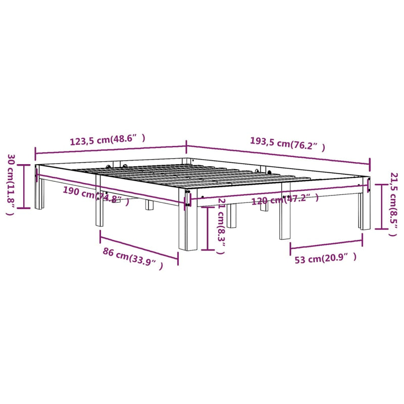 Sengeramme heltre 120x190 cm Small Double