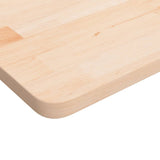 Firkantet bordplate 70x70x2,5 cm ubehandlet heltre eik